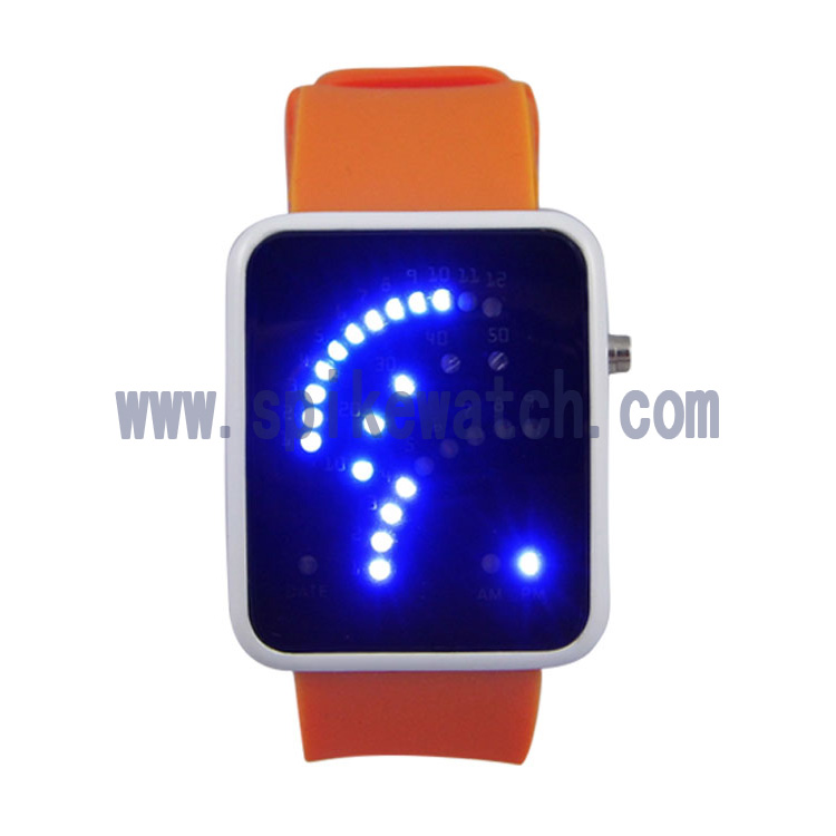 Square mirror led watch