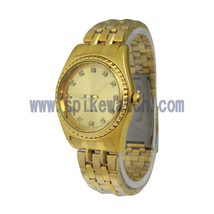 Gold metal watch_SHIBA(SPIKE WATCH) ELECTORNICS FTY.