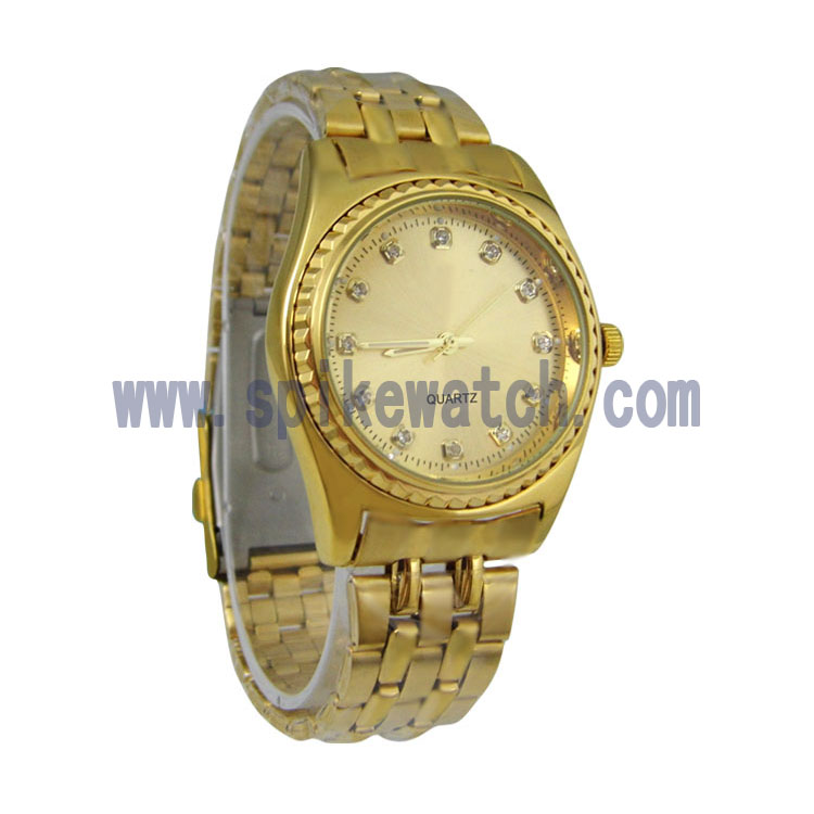 Gold metal watch_SHIBA(SPIKE WATCH) ELECTORNICS FTY.