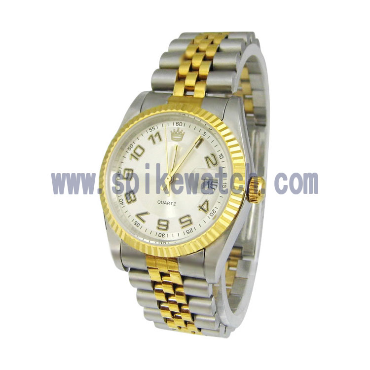 Silver and gold watch_SHIBA(SPIKE WATCH) ELECTORNICS FTY.